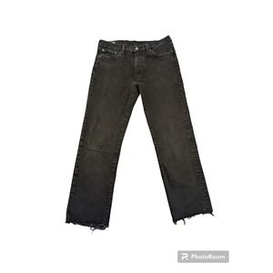 Levi's 514 Premium Big E Jeans Mens 33x28 Altered Black Stretch Straight Reg